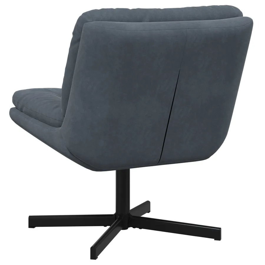 Fauteuil relaxant pivotant Gris foncé 63 x 75 x 76 cm Velours - 4