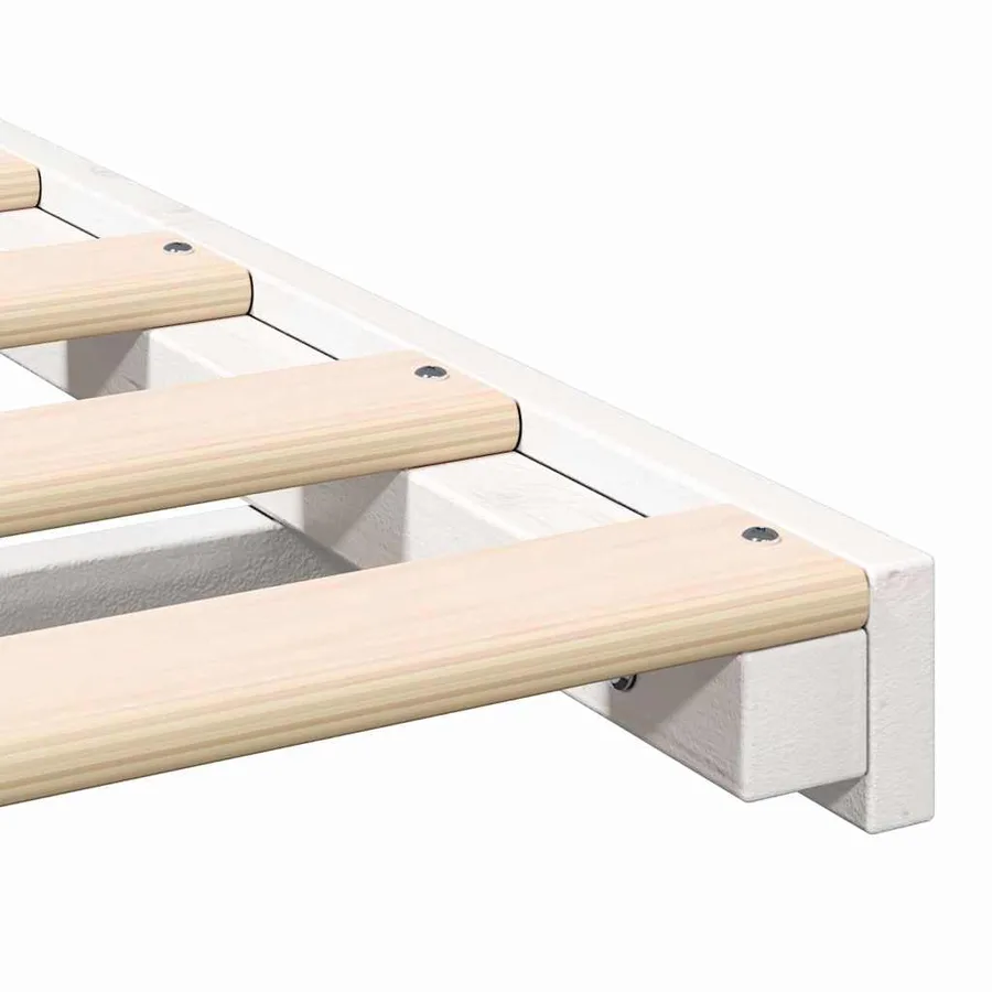 Cadre de lit Blanc 100 x 200 cm Pin massif - 9