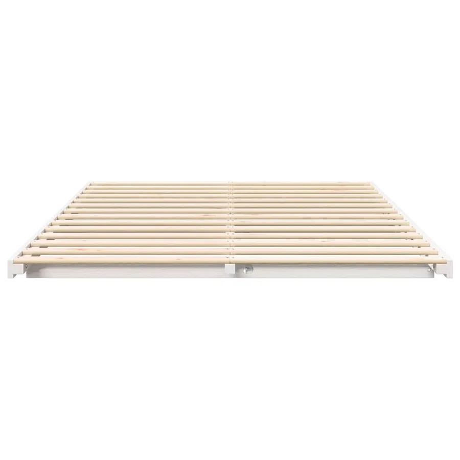 Cadre de lit Blanc 140 x 200 cm Pin massif - 5
