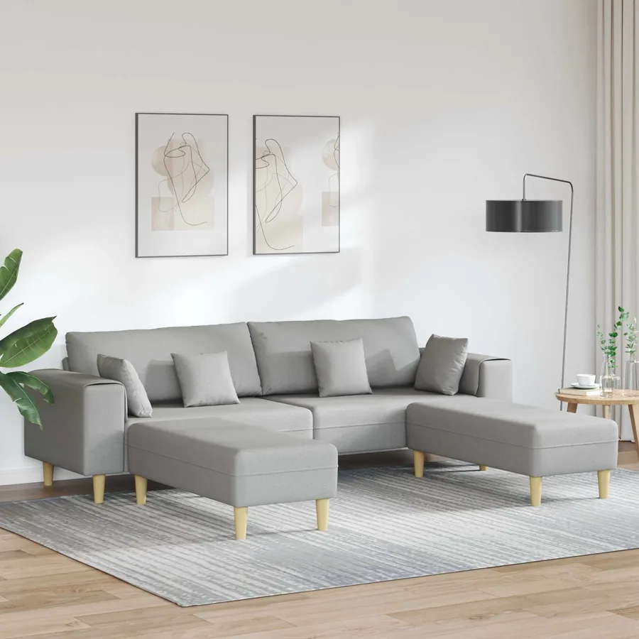 Canapé 3 pcs Gris nuage 250 x 188 x 76 cm tissu