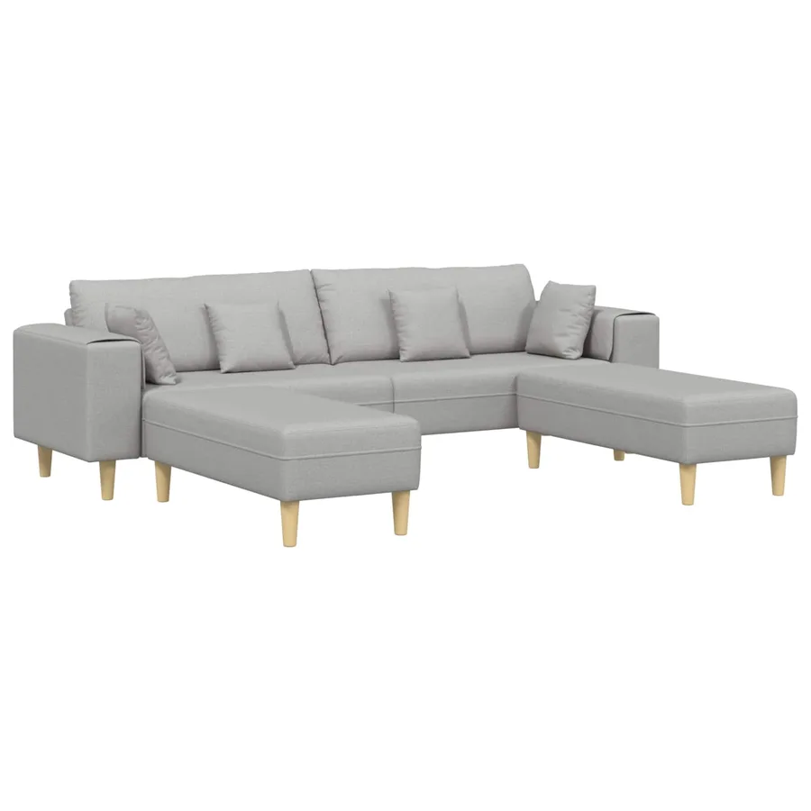 Canapé 3 pcs Gris nuage 250 x 188 x 76 cm tissu - 2