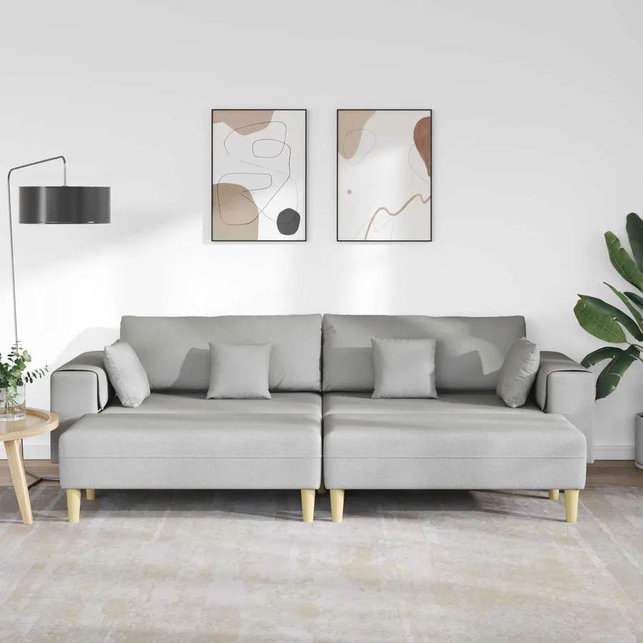 Canapé 3 pcs Gris nuage 250 x 188 x 76 cm tissu - 3