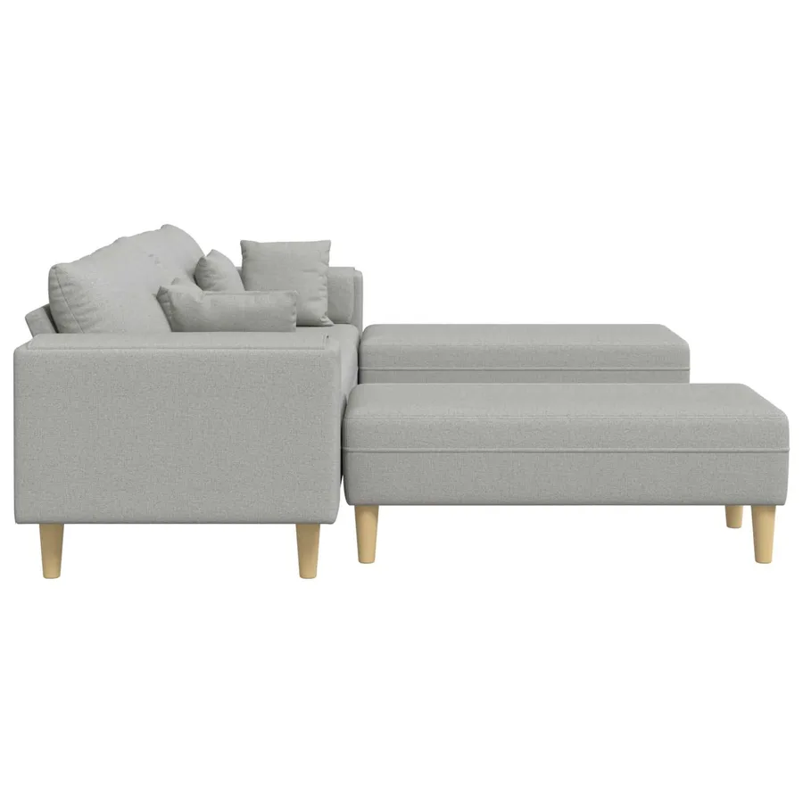 Canapé 3 pcs Gris nuage 250 x 188 x 76 cm tissu - 5