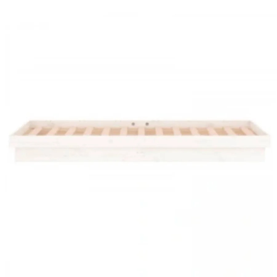 Cadre de lit à LED sans matelas blanc 90x200 cm bois massif - 8