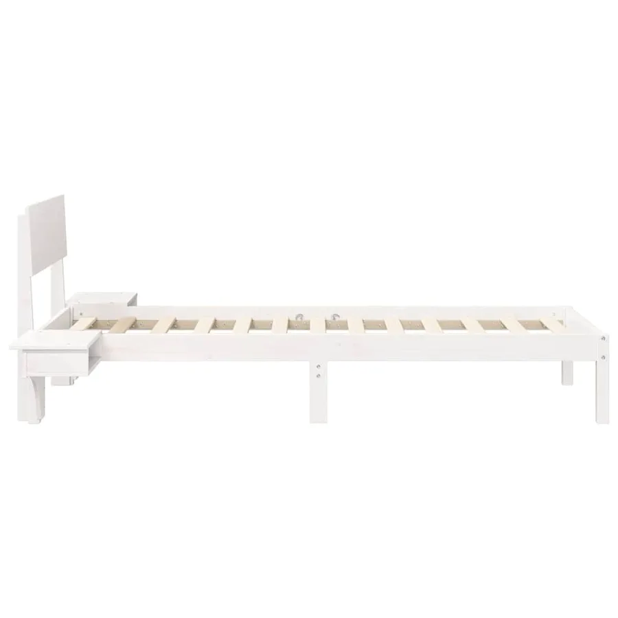 Cadre de lit avec tête de lit Blanc 75 x 190 cm Pin massif - 6