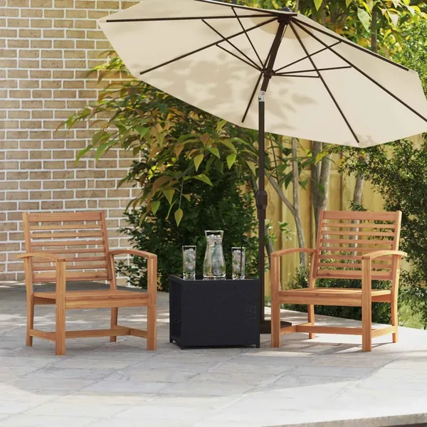 Chaise 2 Pièce Marron 65 x 60 x 76,5 cm Bois de teck massif