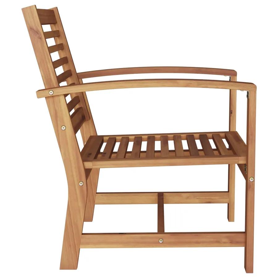 Chaise 2 Pièce Marron 65 x 60 x 76,5 cm Bois de teck massif - 6