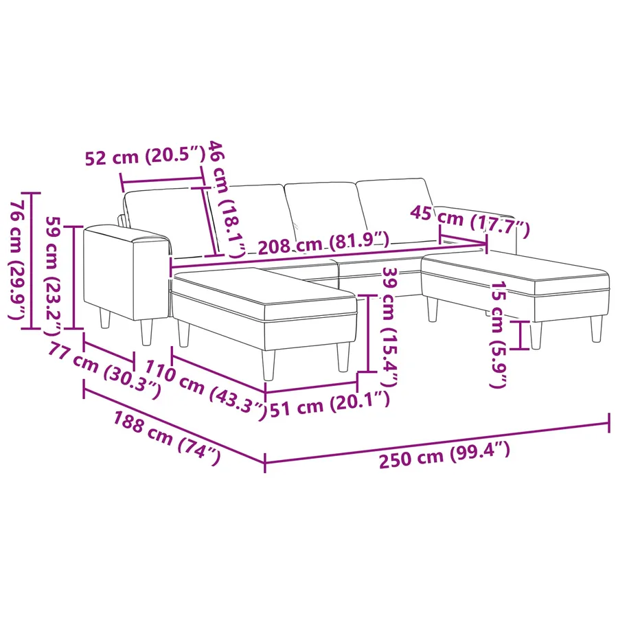 Canapé de salon 3 pcs Crème Polyester - 10
