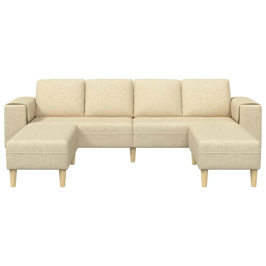 Canapé de salon 3 pcs Crème Polyester - 4