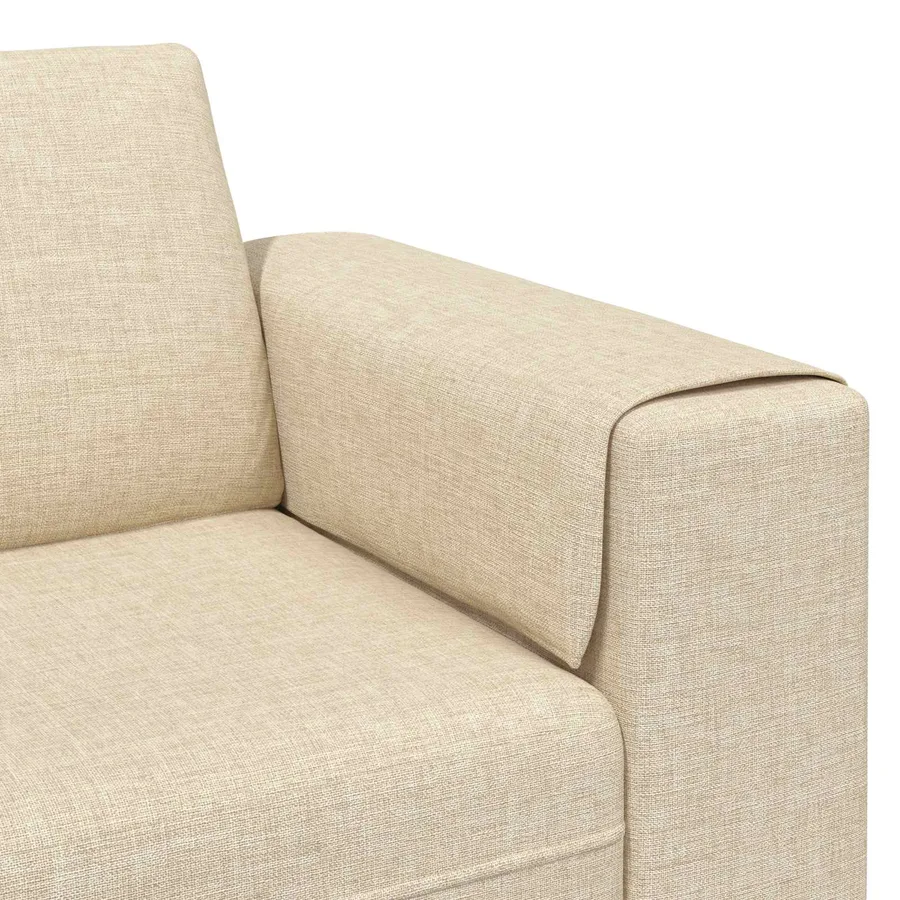 Canapé de salon 3 pcs Crème Polyester - 7