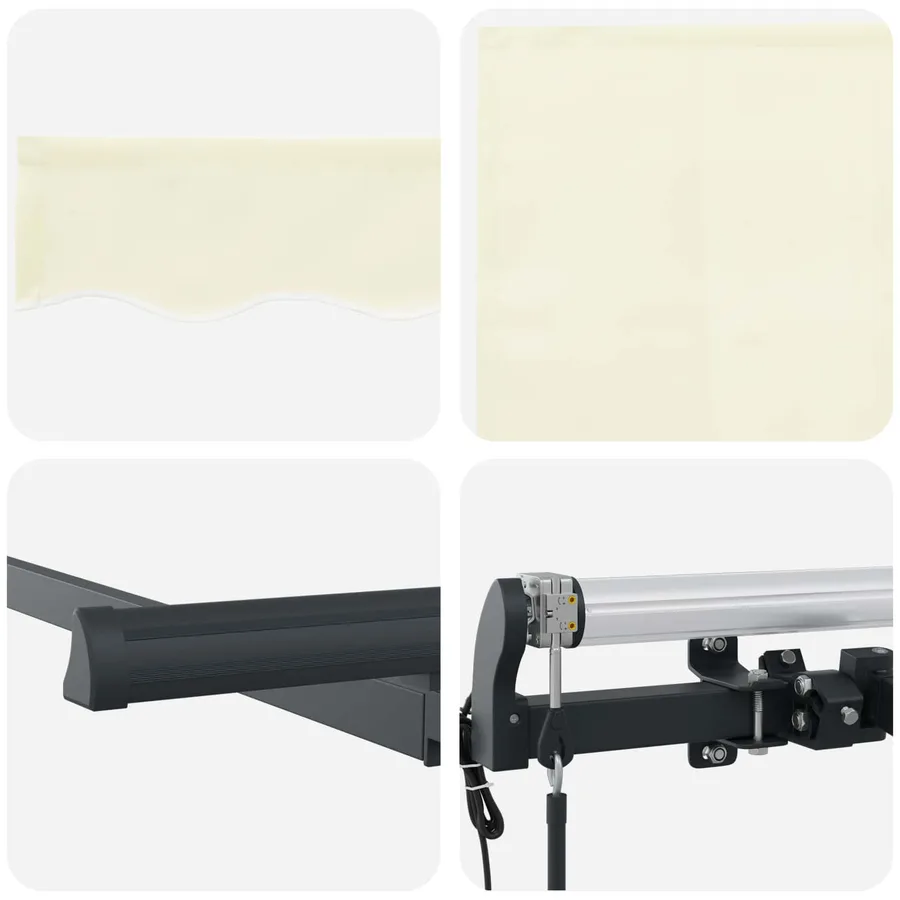 Auvent Rétractable Crème 400 x 200 cm Polyester et Aluminium - 10