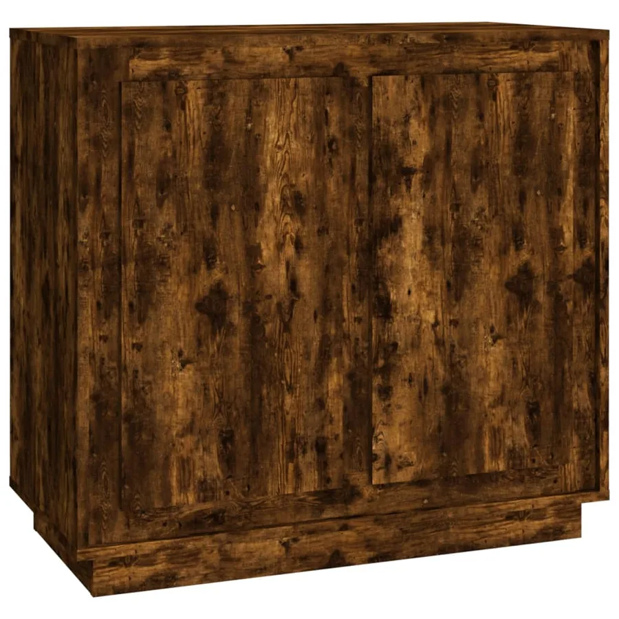 Buffet chêne fumé 80x34x75 cm bois d'ingénierie - 2