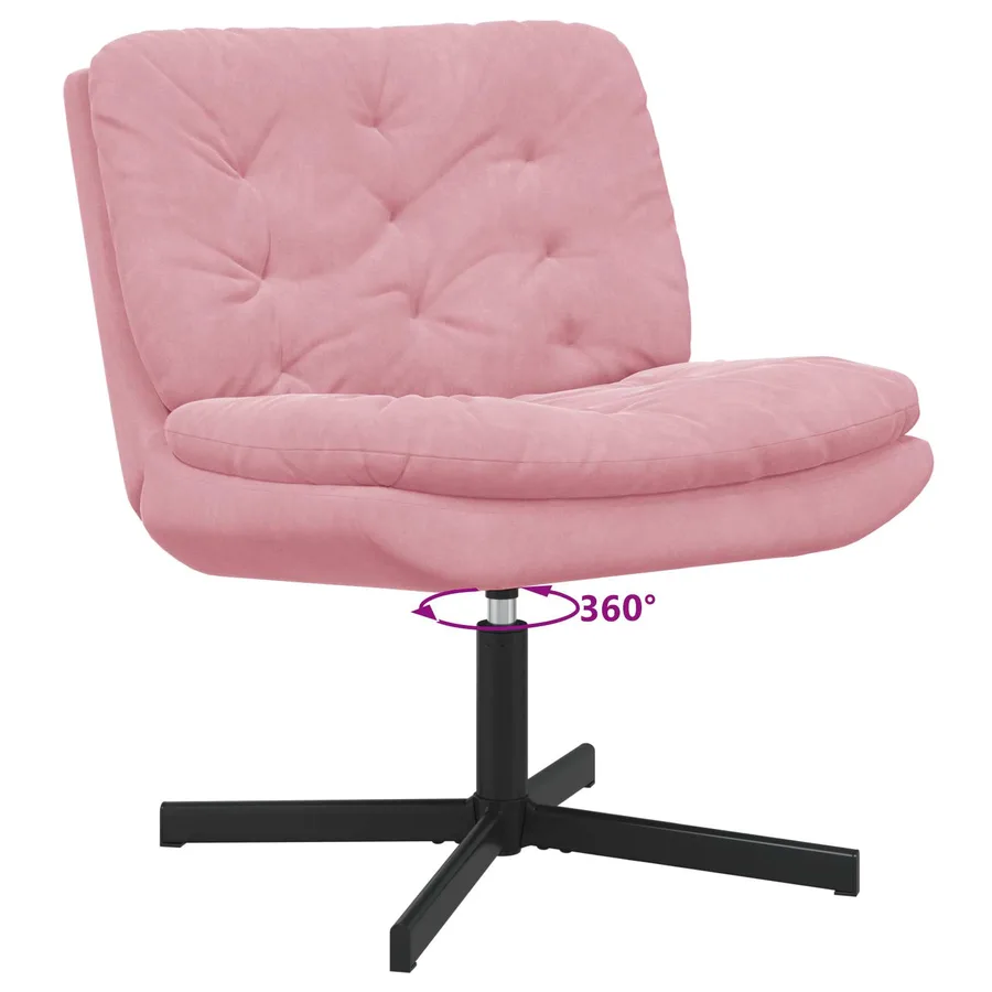 Fauteuil relaxant pivotant Rose 63 x 75 x 76 cm Velours - 5