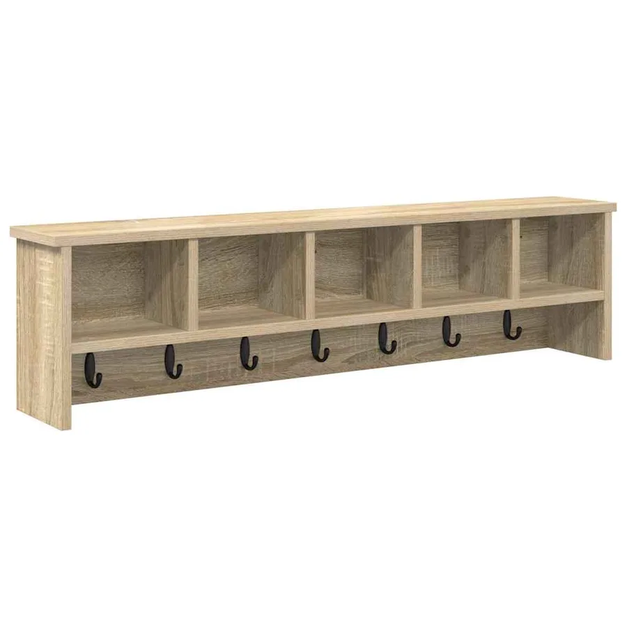 Porte-manteau mural avec étagère Chêne Sonoma 100 x 16 x 26 cm - 2