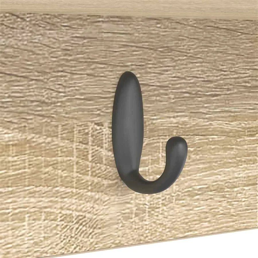 Porte-manteau mural avec étagère Chêne Sonoma 100 x 16 x 26 cm - 9