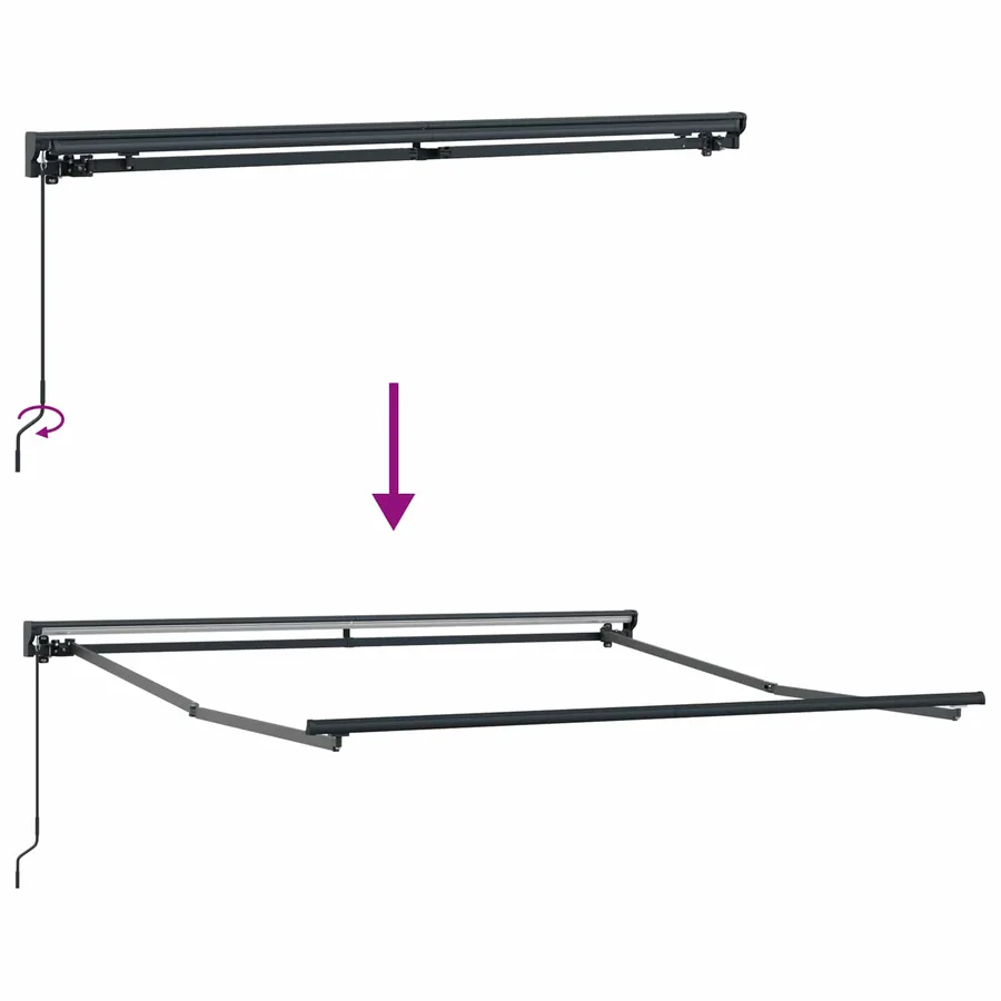 Auvent Rétractable Crème 350 x 250 cm Polyester et Aluminium - 11