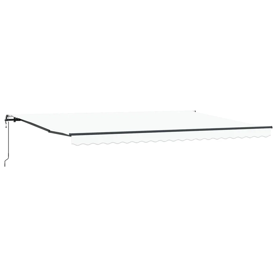 Auvent rétractable Blanc 500 × 300 cm Tissu et Aluminium - 2
