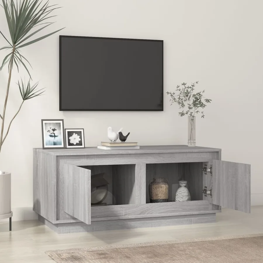 Table basse sonoma gris 102x50x44 cm bois d'ingénierie - 3