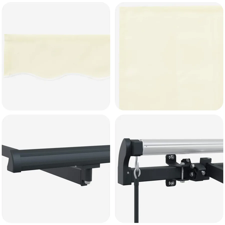 Auvent Rétractable Crème 350 x 200 cm Polyester et Aluminium - 8