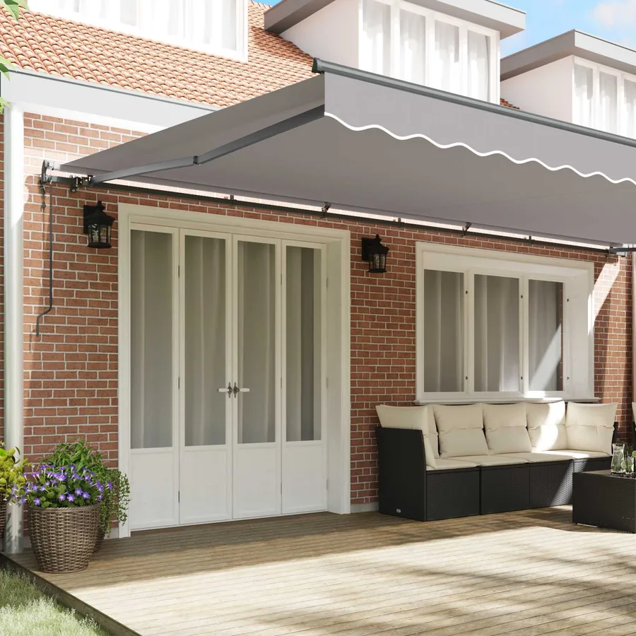 Auvent rétractable Gris clair 600 × 300 cm Tissu et Aluminium - 3