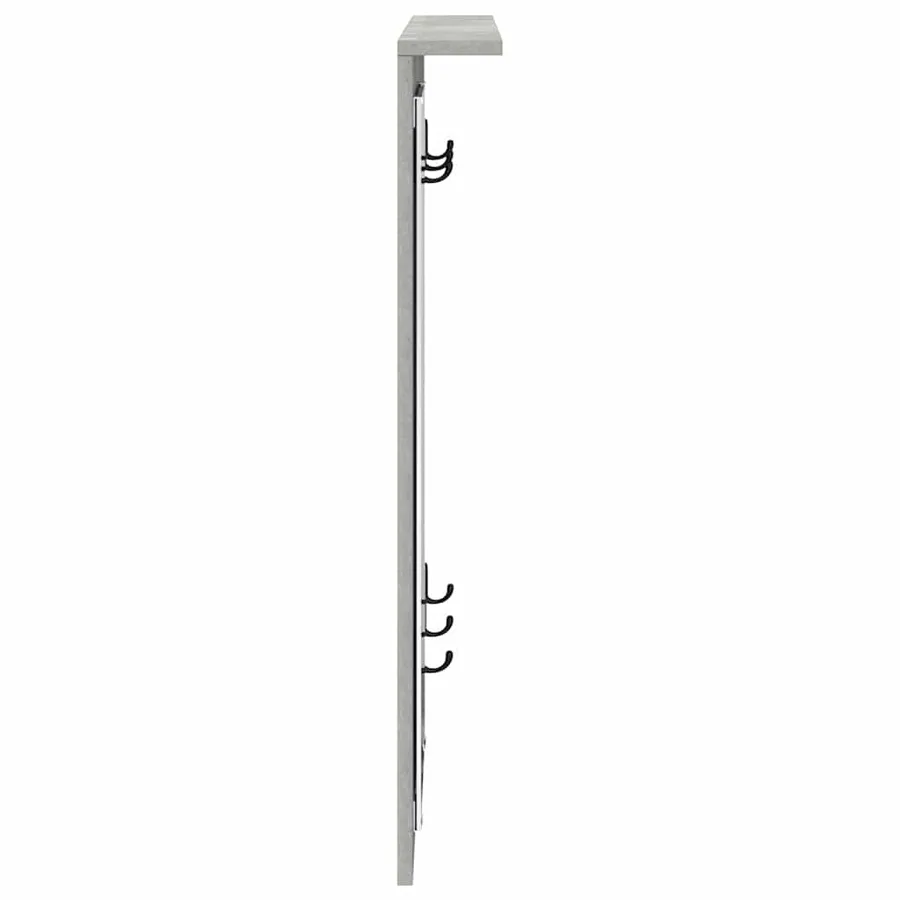 Porte-manteau mural avec étagère Gris béton 84 x 10 x 80 cm - 6