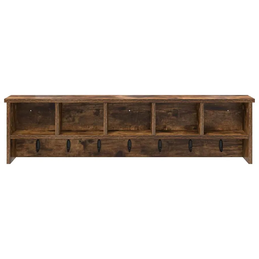 Porte-manteau mural avec étagère Chêne fumé 100 x 16 x 26 cm - 5