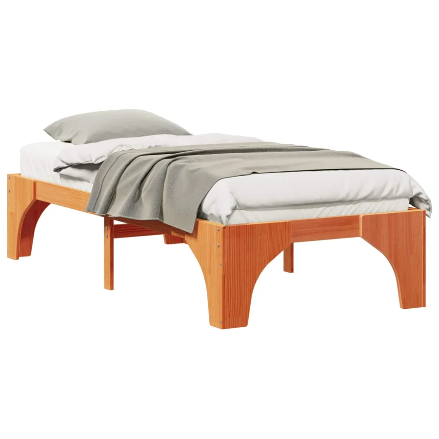 Cadre de lit Marron 90 x 190 cm Pin massif - 2