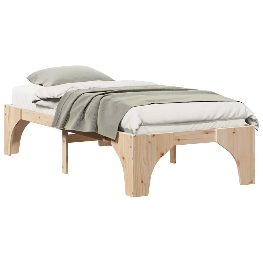 Cadre de lit Marron 90 x 200 cm Pin massif - 2