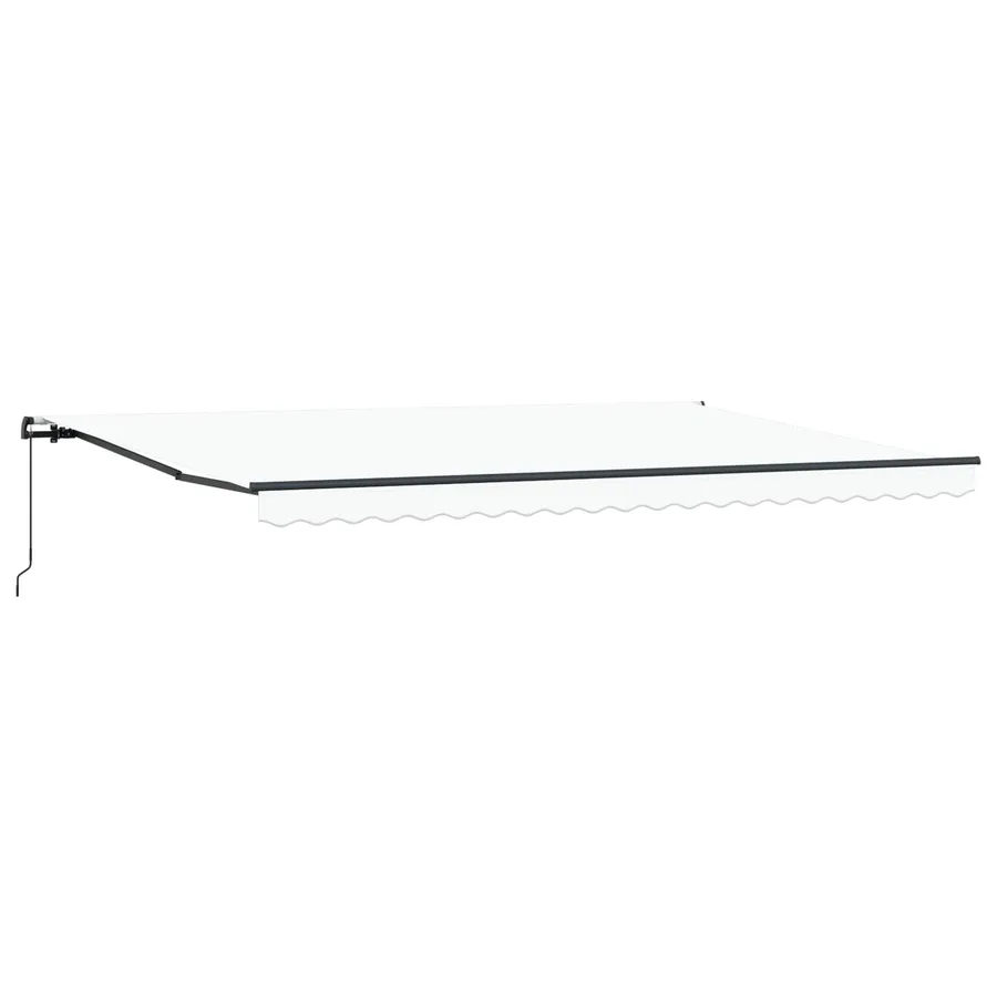 Auvent rétractable Blanc 500 × 350 cm Polyester et Aluminium - 2