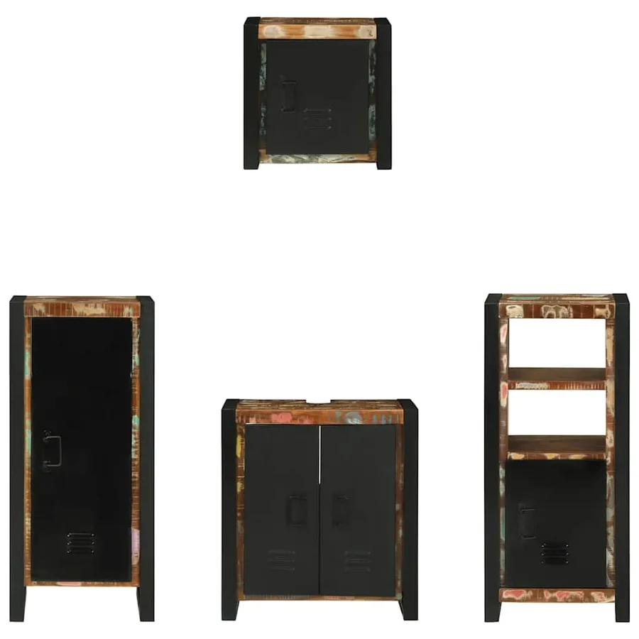 Ensemble de mobilier de salle de bain 4 pcs Bois Recyclé Solide - 8