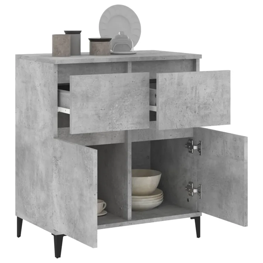 Buffet Gris béton 60x35x70 cm Bois d'ingénierie - 5
