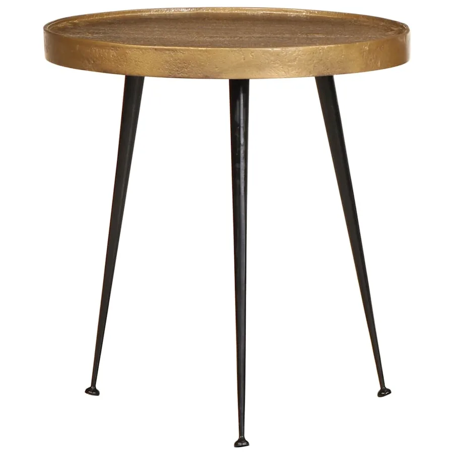 Table basse 3 pcs en bois d'ingénierie doré - 3