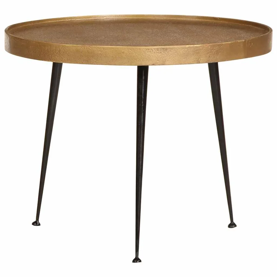 Table basse 3 pcs en bois d'ingénierie doré - 4