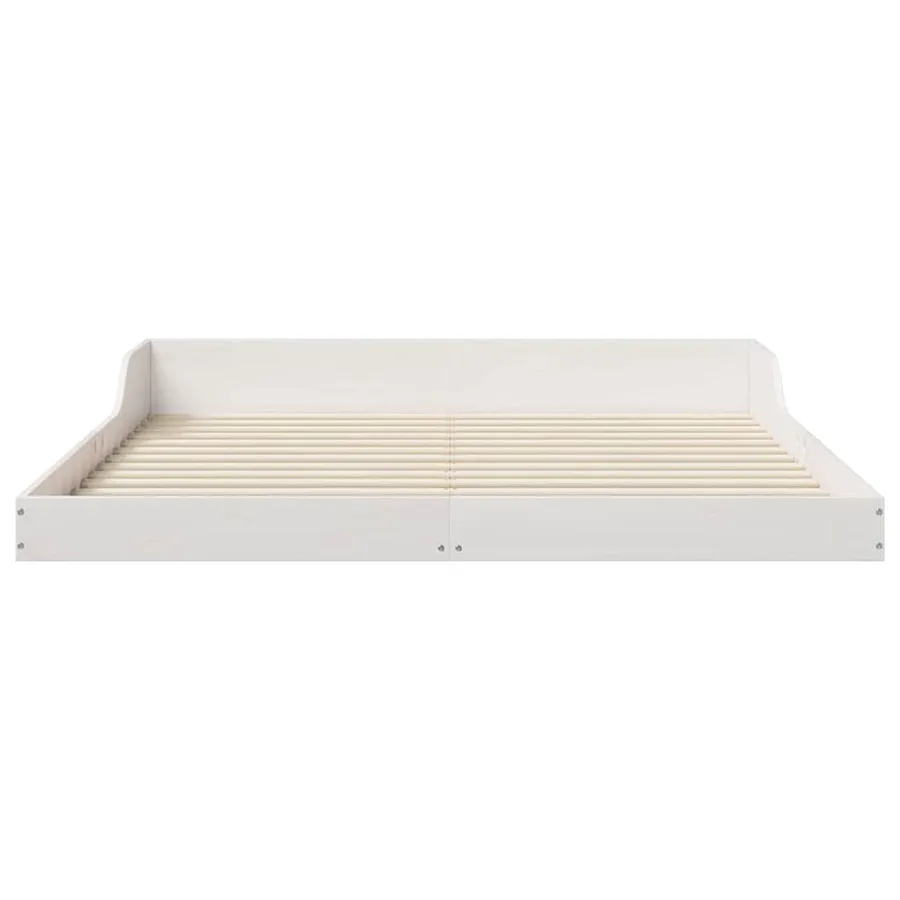 Cadre de lit Blanc 160 x 210 cm Pin massif - 5