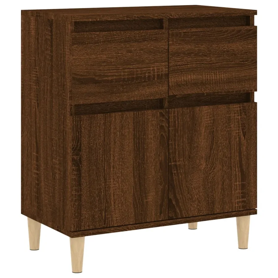 Buffet Chêne marron 60x35x70 cm Bois d'ingénierie - 2