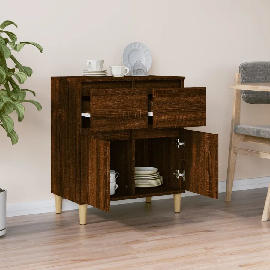 Buffet Chêne marron 60x35x70 cm Bois d'ingénierie - 3