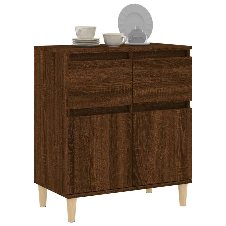 Buffet Chêne marron 60x35x70 cm Bois d'ingénierie - 4