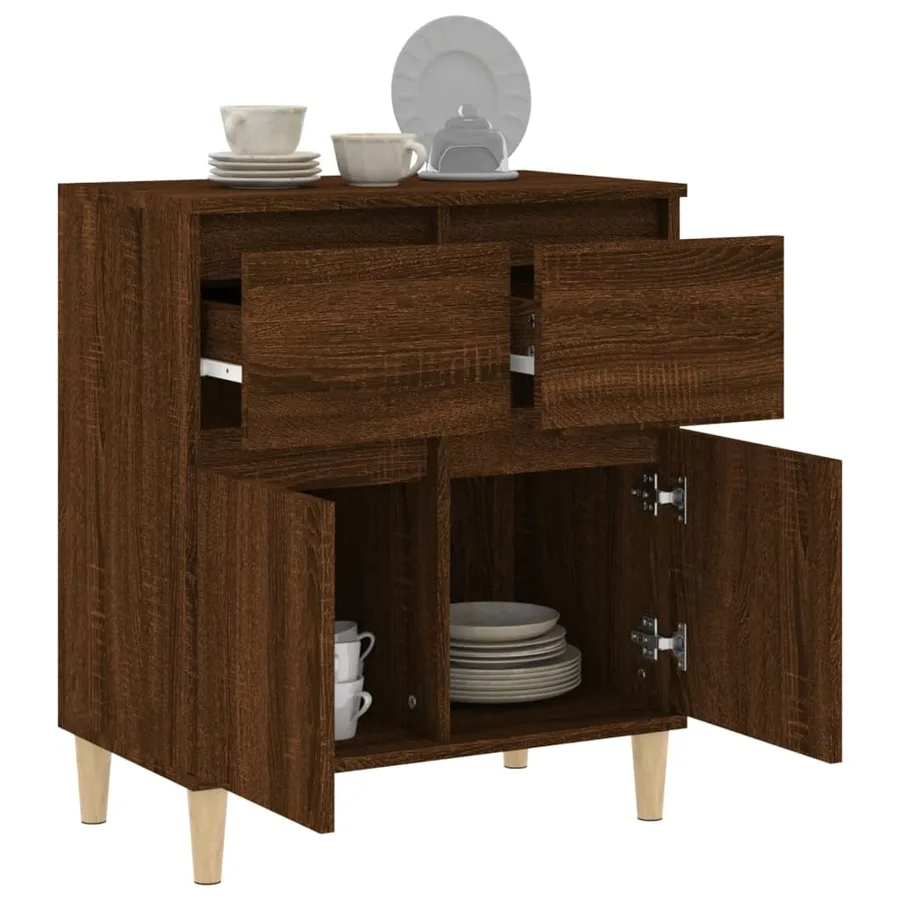 Buffet Chêne marron 60x35x70 cm Bois d'ingénierie - 5