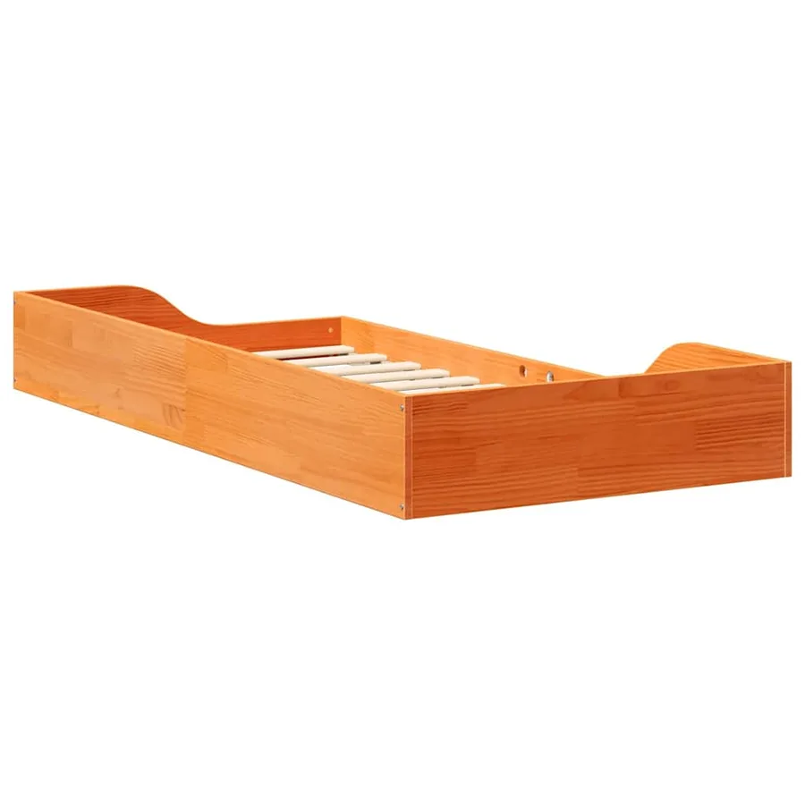 Cadre de lit Brun cire 90 x 190 cm Pin massif - 7