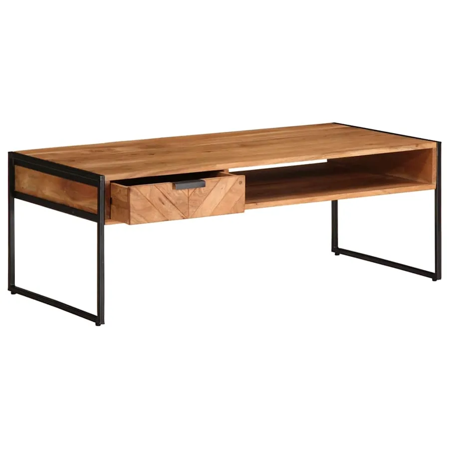 Table basse 110x55x40 cm bois massif d'acacia - 2