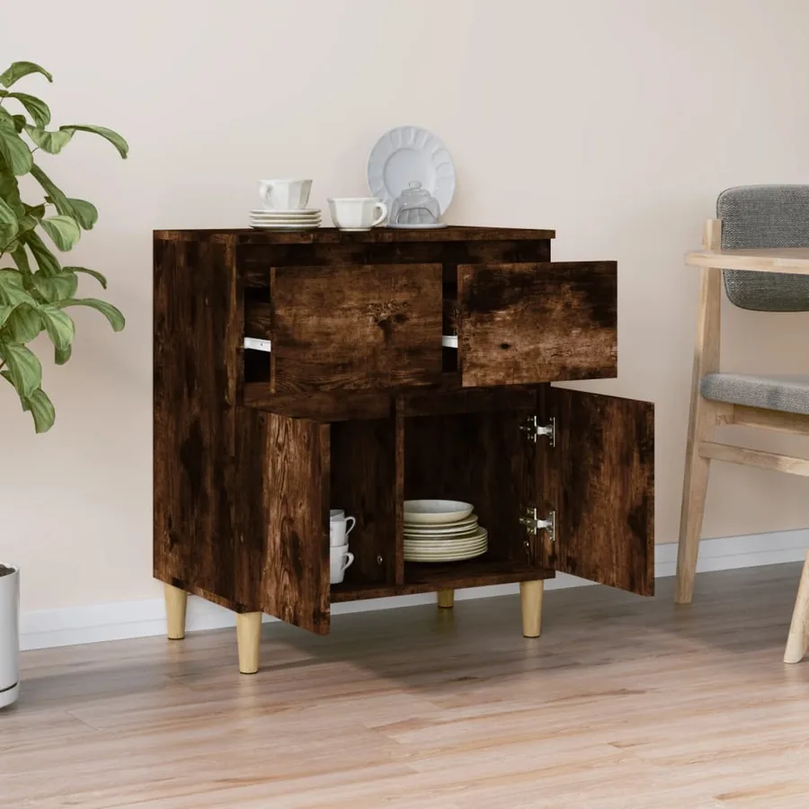 Buffet Chêne fumé 60x35x70 cm Bois d'ingénierie - 3