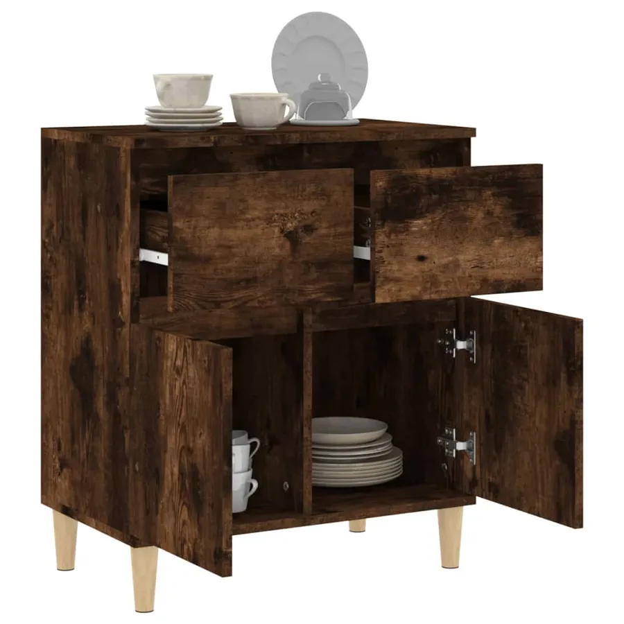 Buffet Chêne fumé 60x35x70 cm Bois d'ingénierie - 5