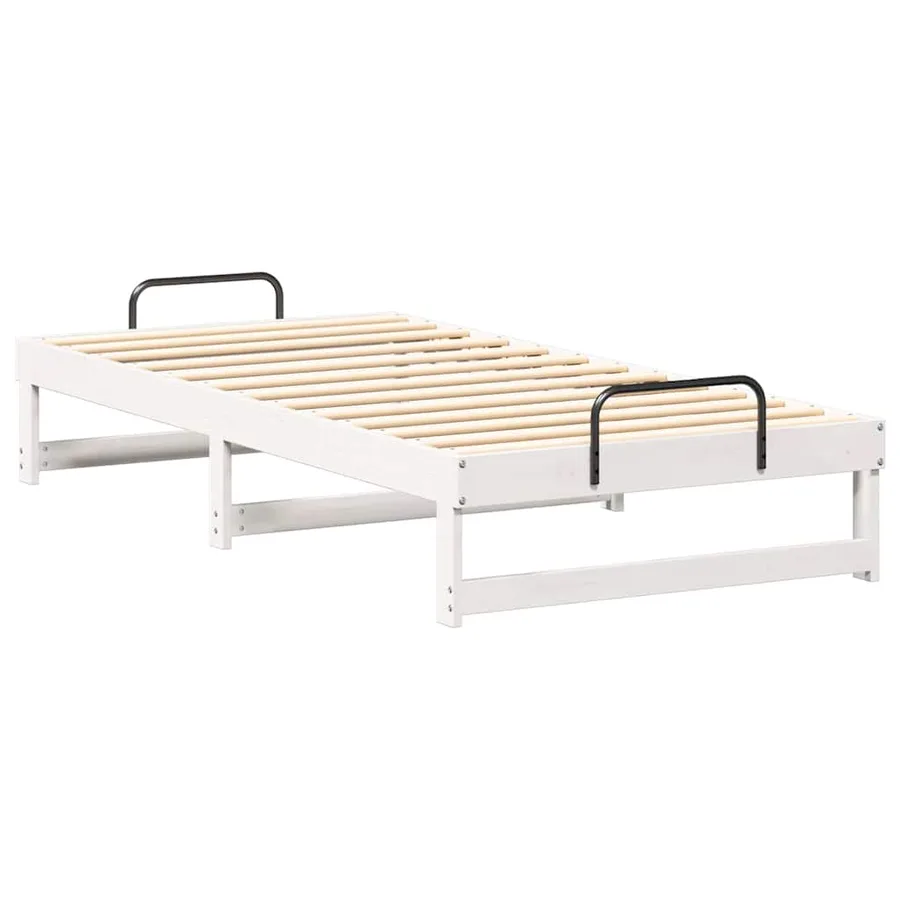 Cadre de lit Blanc 75 x 190 cm Pin massif - 4