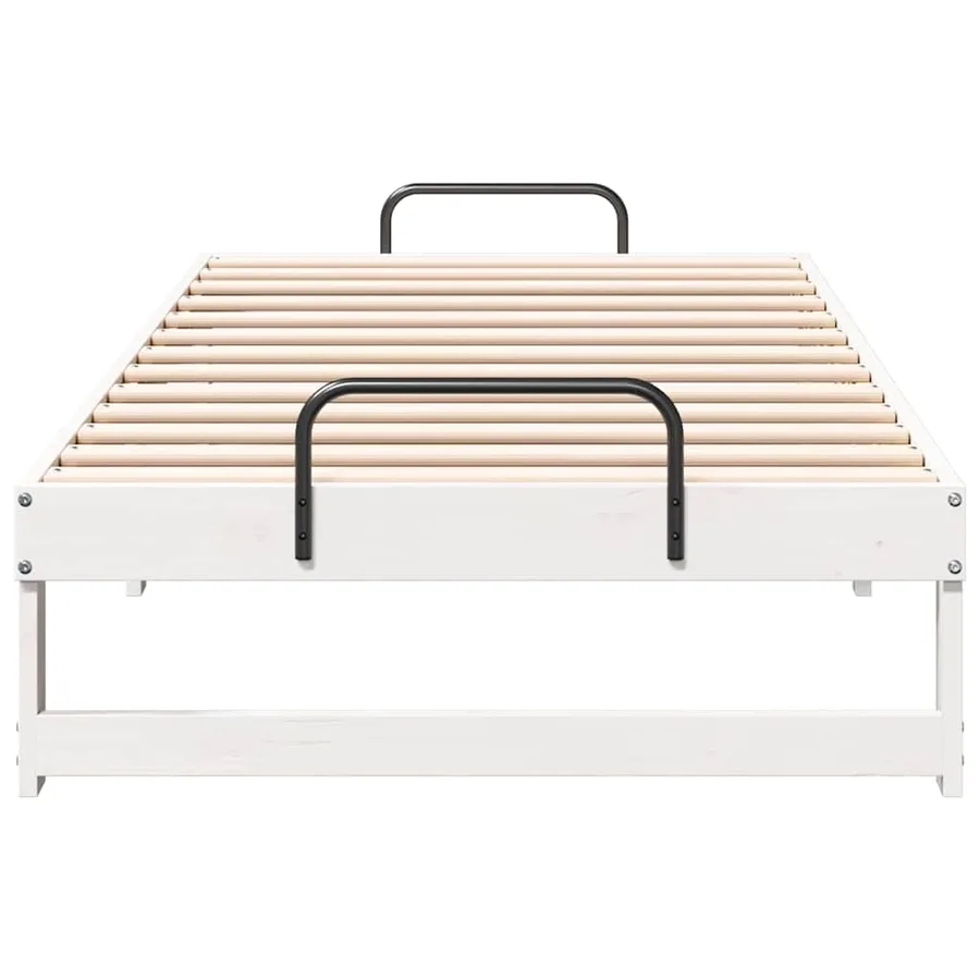 Cadre de lit Blanc 75 x 190 cm Pin massif - 5