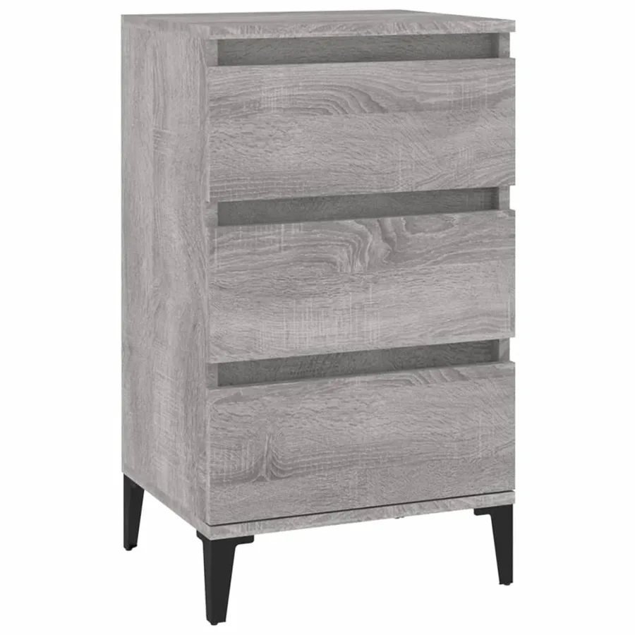 Table de chevet sonoma gris 40x35x70 cm bois d'ingénierie - 2
