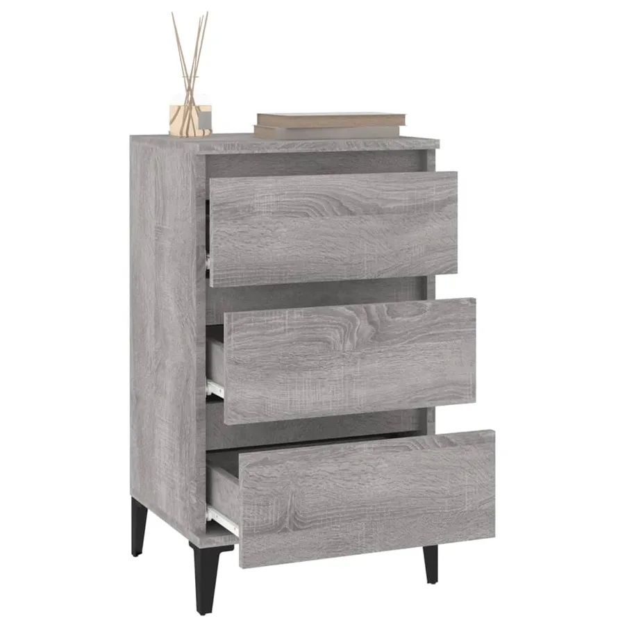 Table de chevet sonoma gris 40x35x70 cm bois d'ingénierie - 5