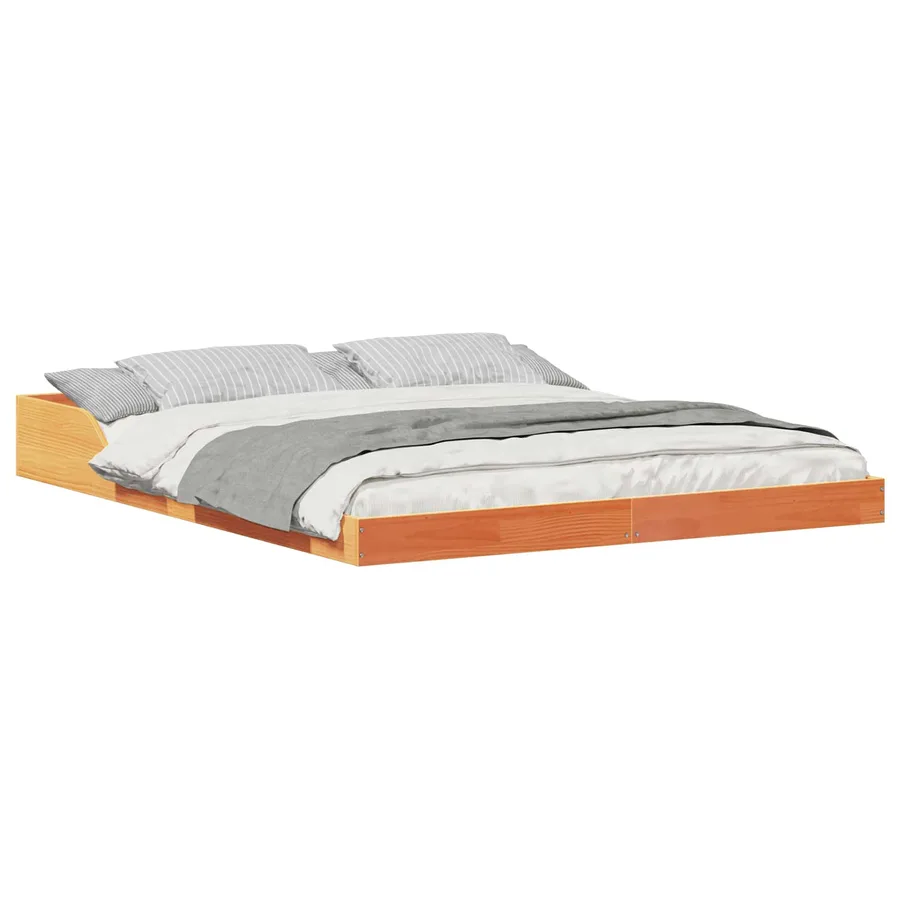 Cadre de lit Brun cire 160 x 200 cm Pin massif - 2