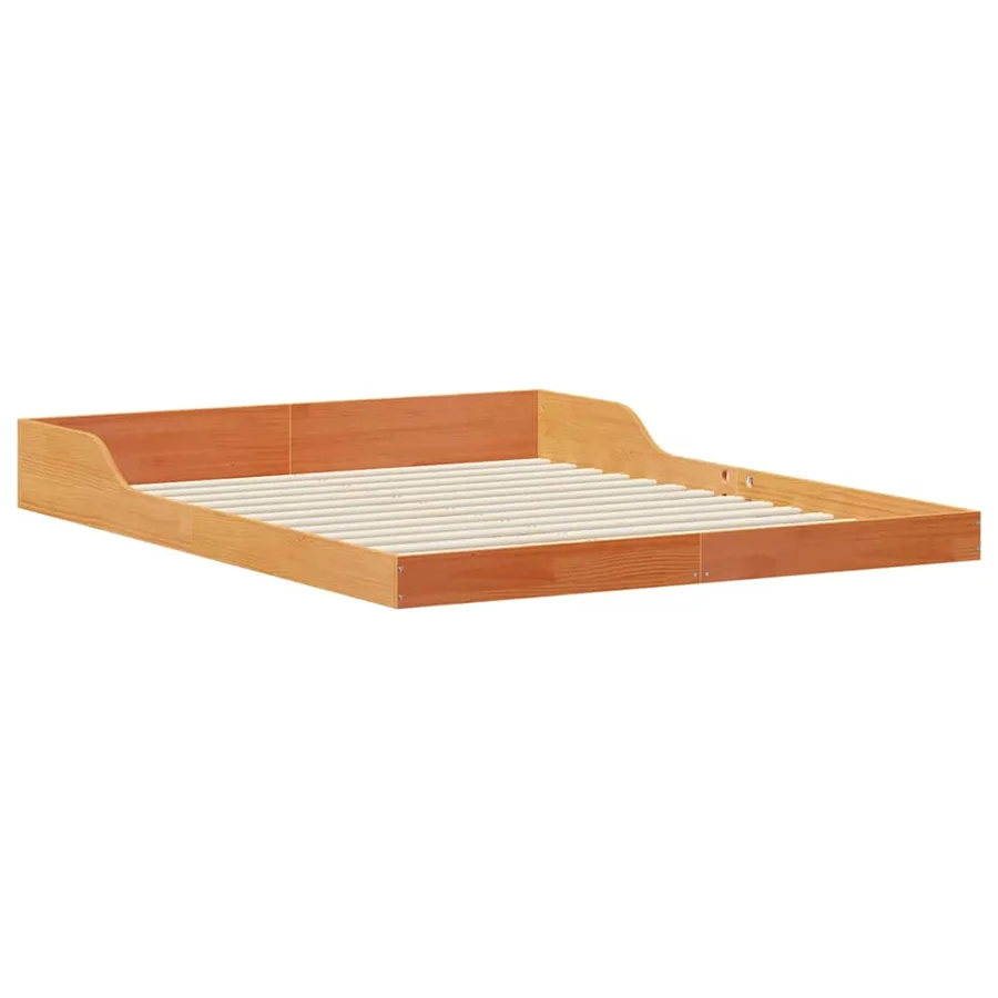 Cadre de lit Brun cire 160 x 200 cm Pin massif - 4