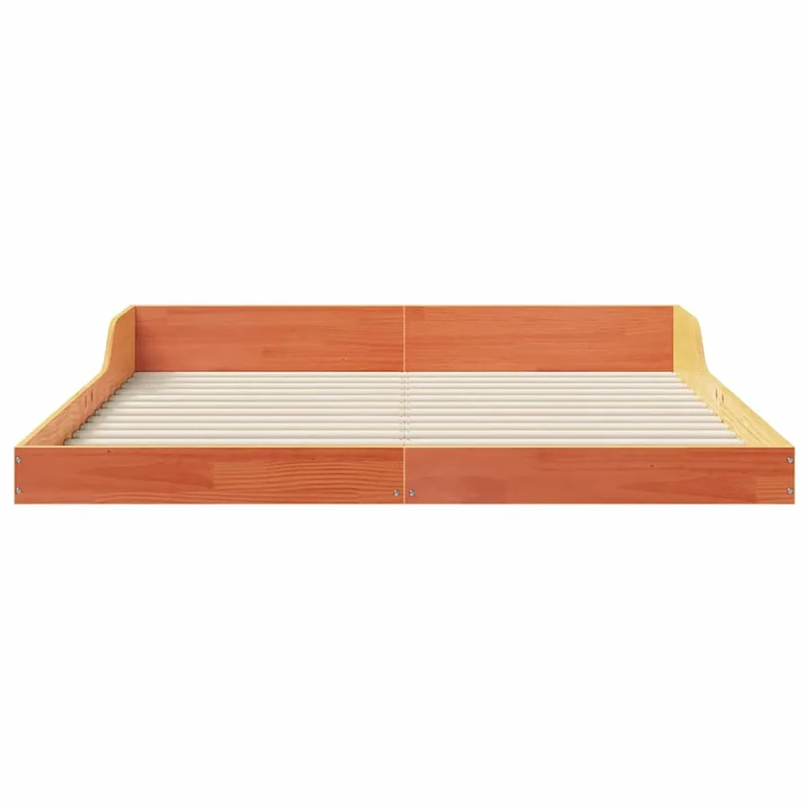 Cadre de lit Brun cire 160 x 200 cm Pin massif - 5