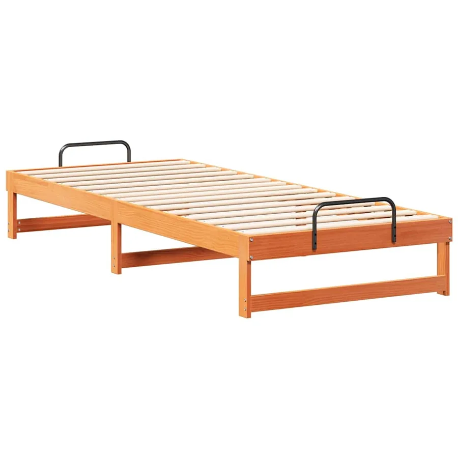 Cadre de lit Marron 100 x 220 cm Pin massif - 4